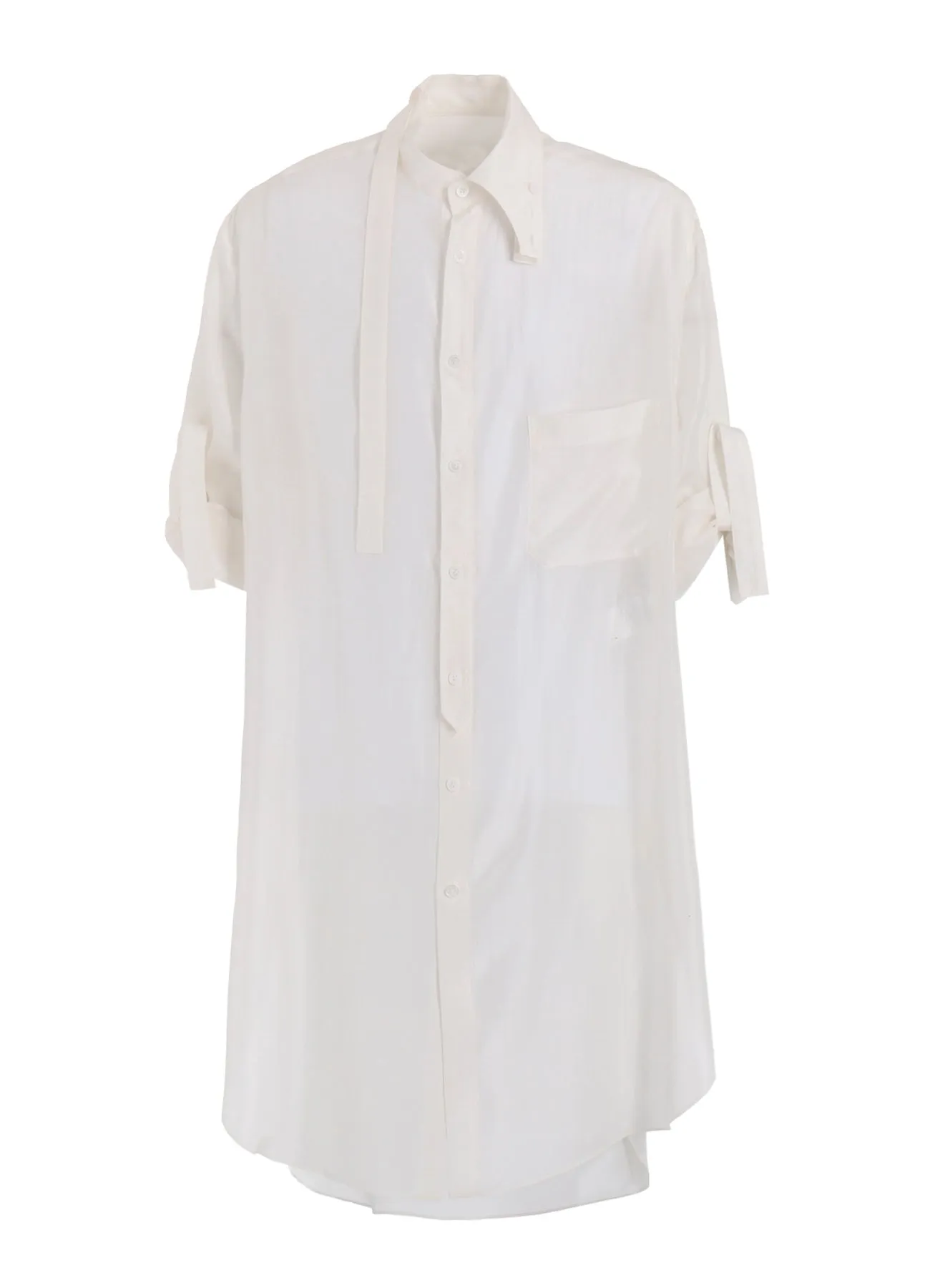 10M SILK  ASYMMETRY COLLAR SHIRT