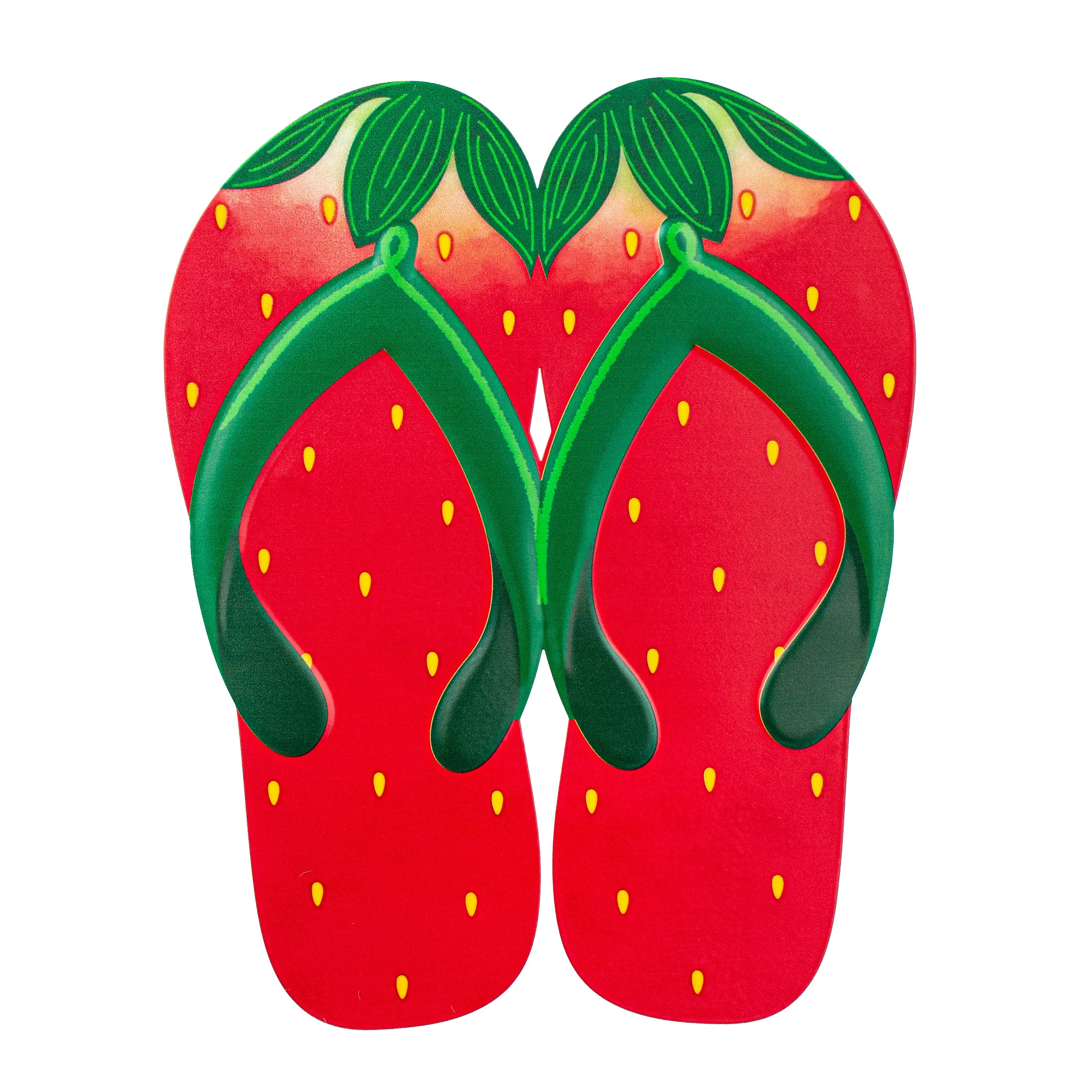 12" Embossed Metal Hanger: Strawberry Flip Flops