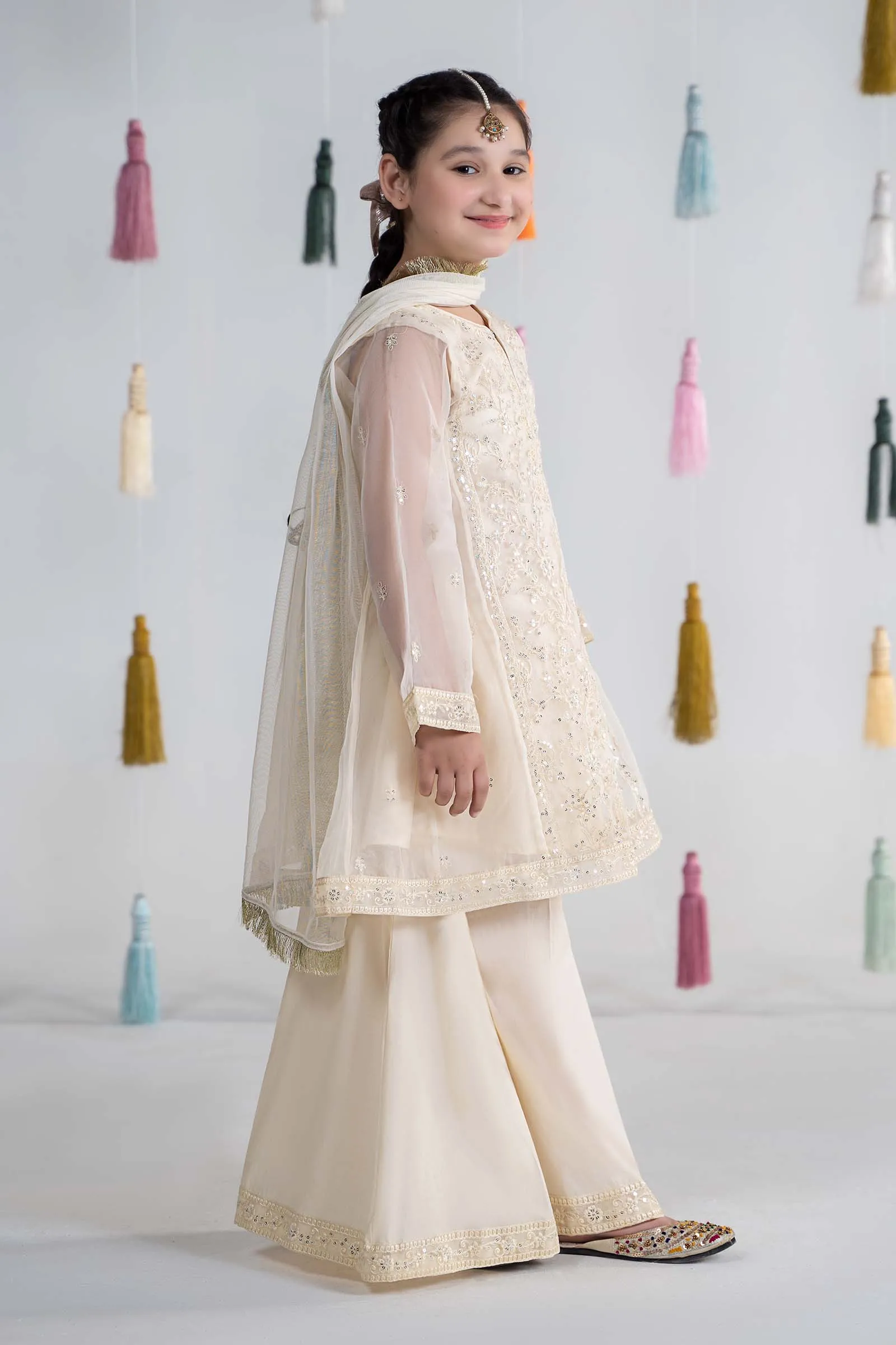 3 Piece Embroidered Organza Suit | MKS-EA24-25