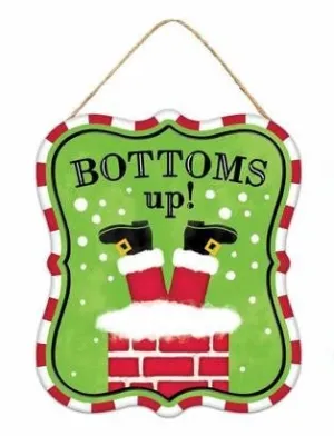 7" Bottoms Up Santa Sign