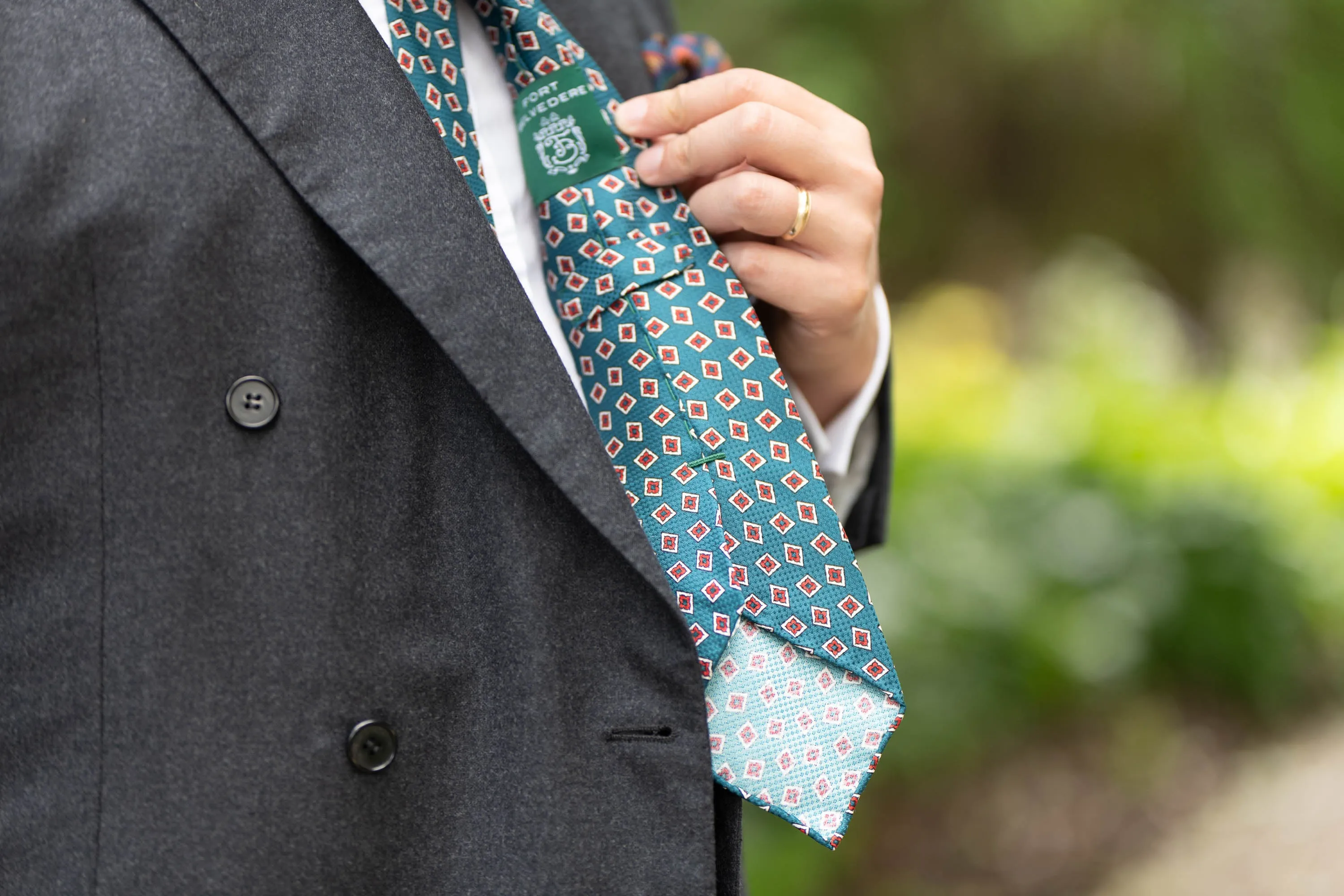 Aqua Green Jacquard Woven Tie