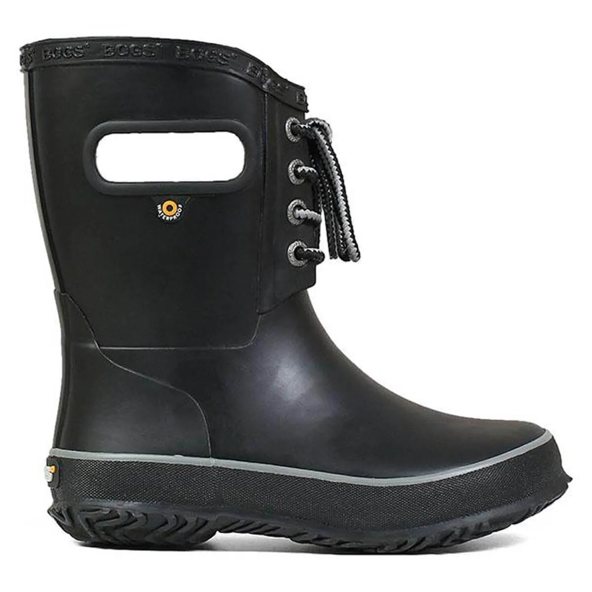 Bogs Kids' Insulated Rain Boots - Amanda Plush, Black, Size 1 | 72454-001-010
