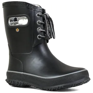 Bogs Kids' Insulated Rain Boots - Amanda Plush, Black, Size 1 | 72454-001-010
