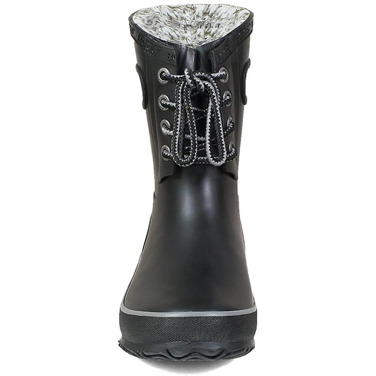 Bogs Kids' Insulated Rain Boots - Amanda Plush, Black, Size 1 | 72454-001-010