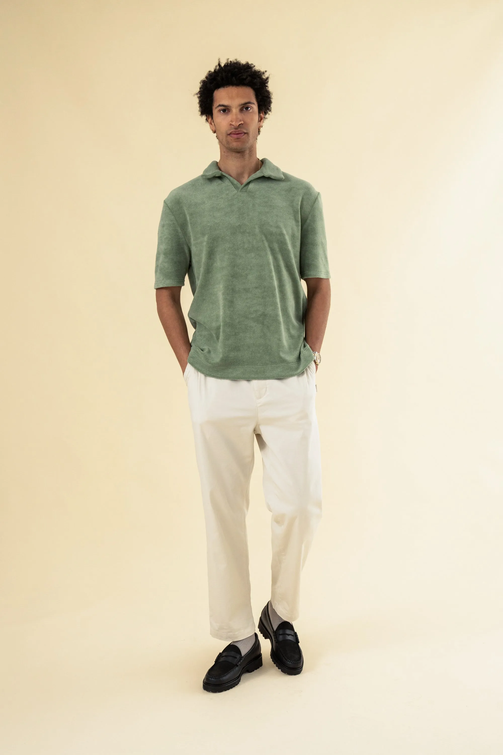 BRADLEY TERRY TOWEL POLO - GREEN