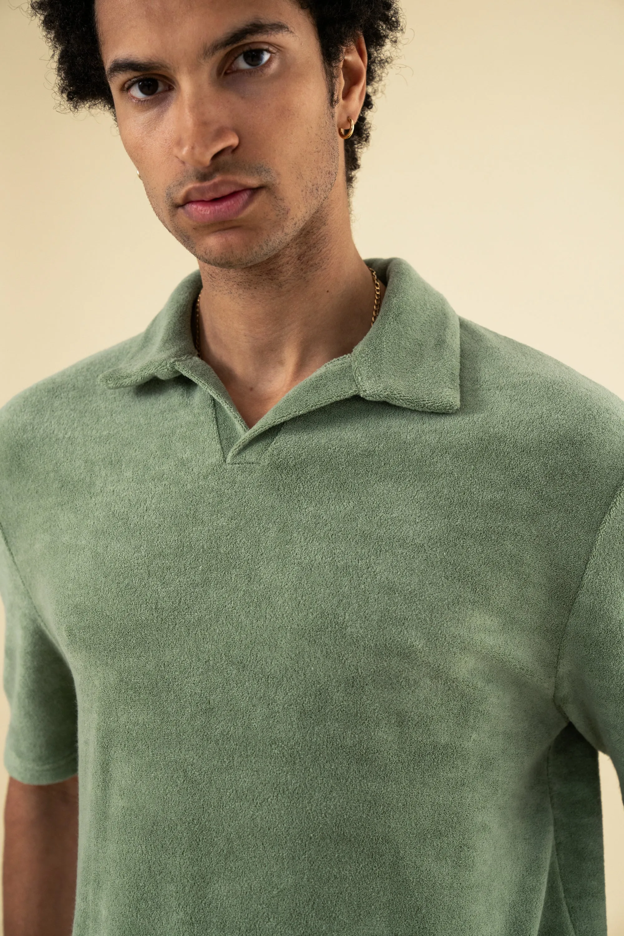 BRADLEY TERRY TOWEL POLO - GREEN