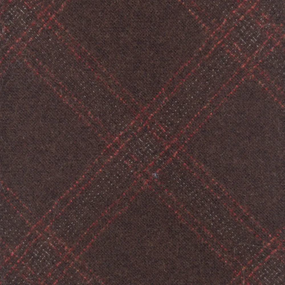 Brown Madras Motif Cashmere Tie
