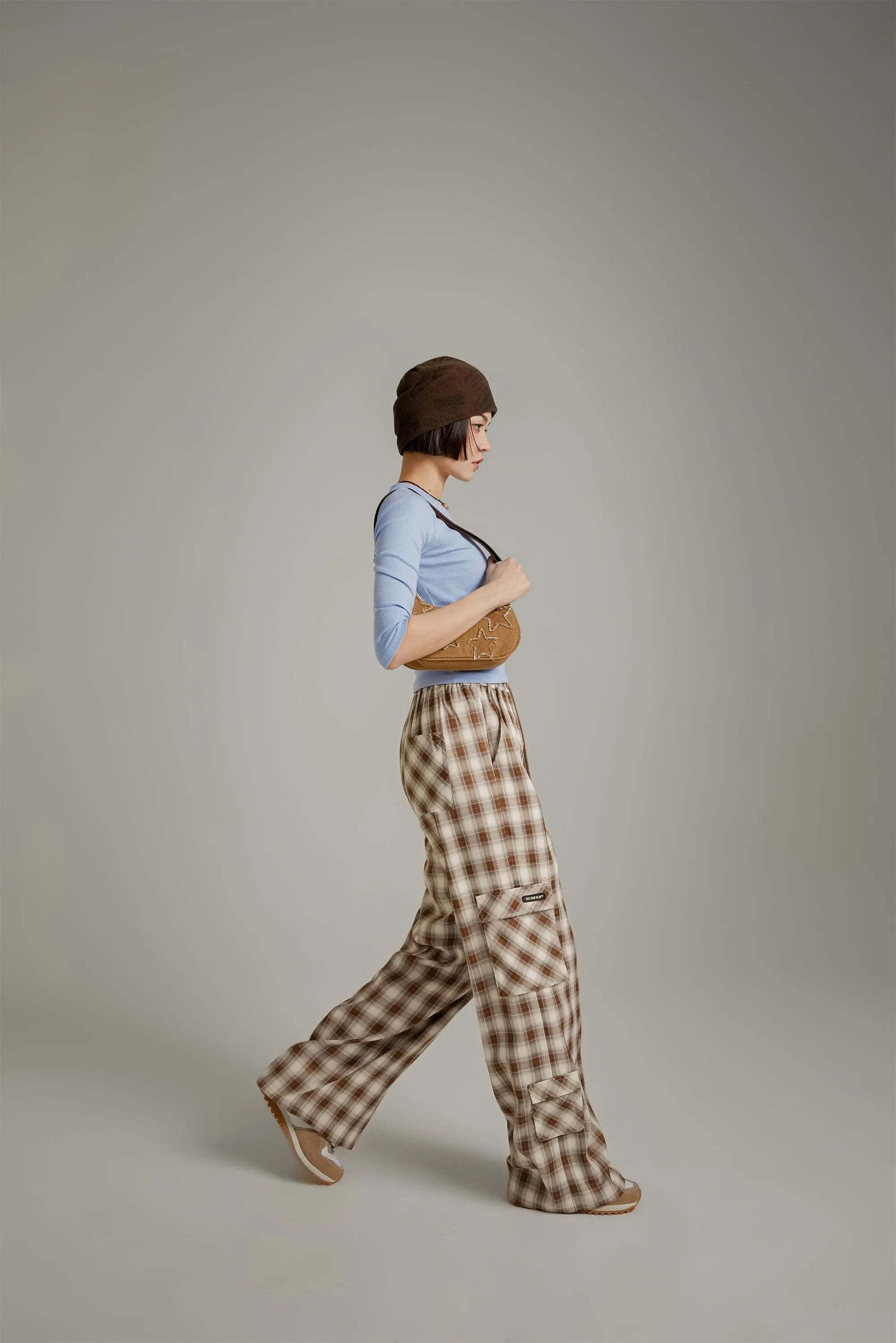 Check Pocket Wide Pants