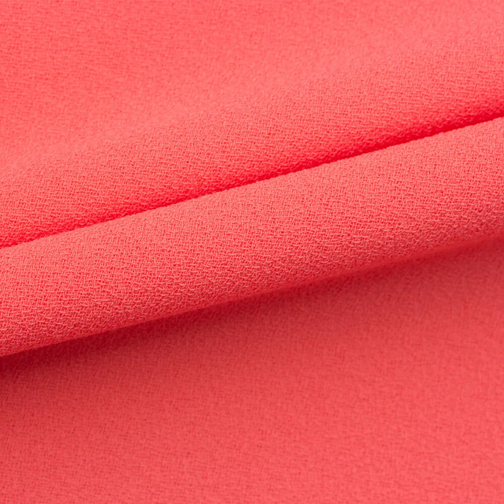 Coral Microfibre Double Twist Crêpe