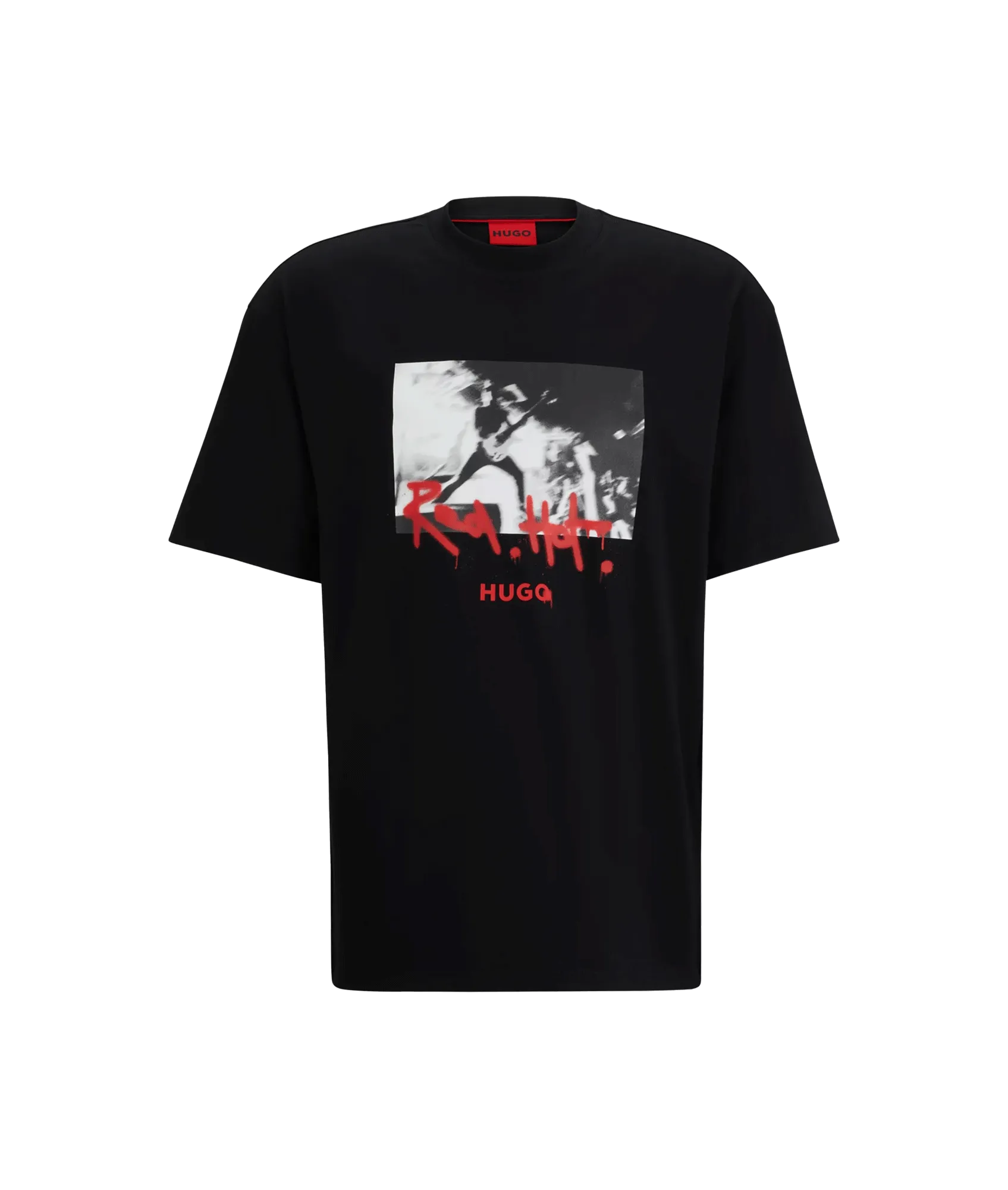 Cotton-jersey T-shirt With Spray-paint Artwork - Black