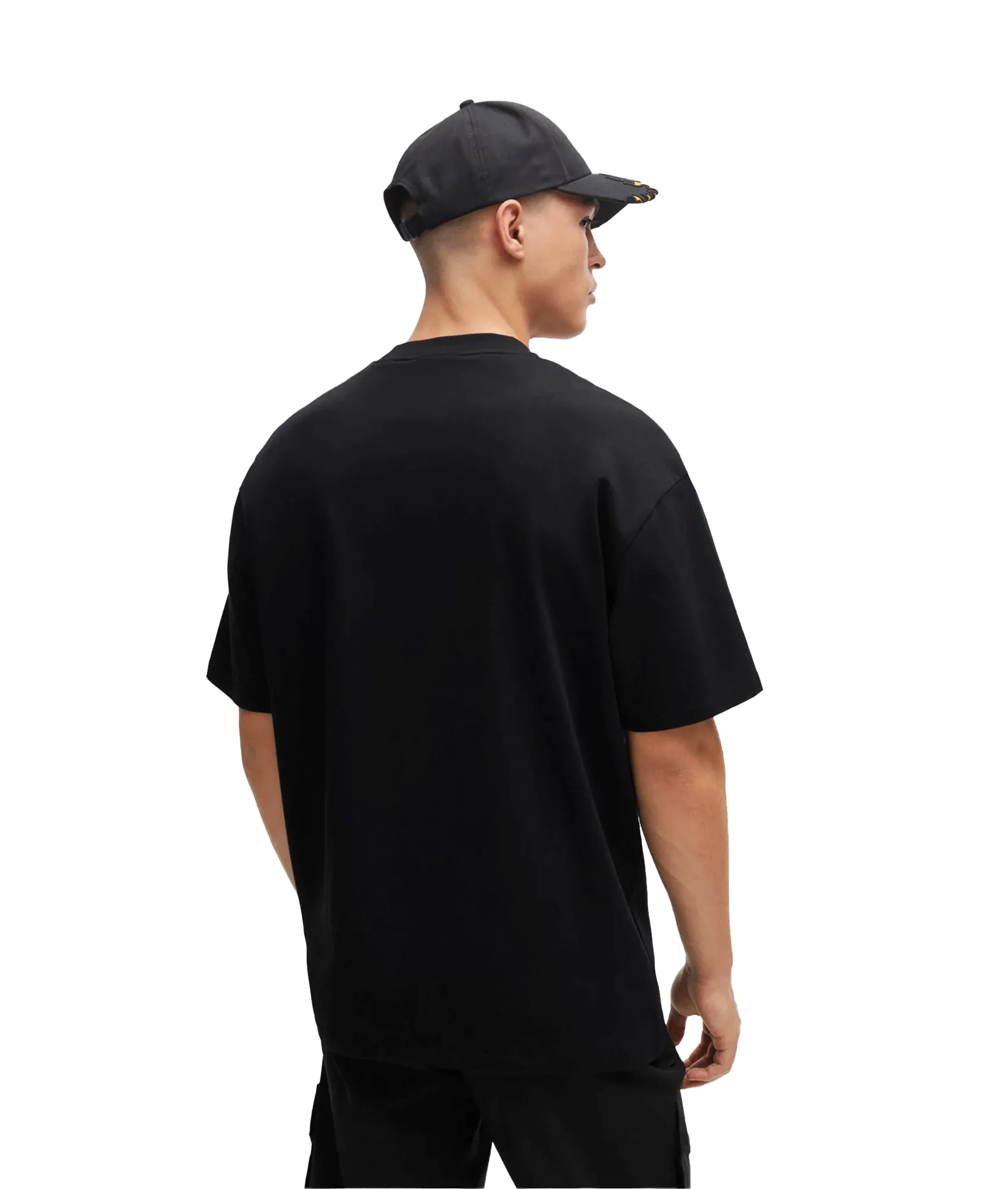 Cotton-jersey T-shirt With Spray-paint Artwork - Black