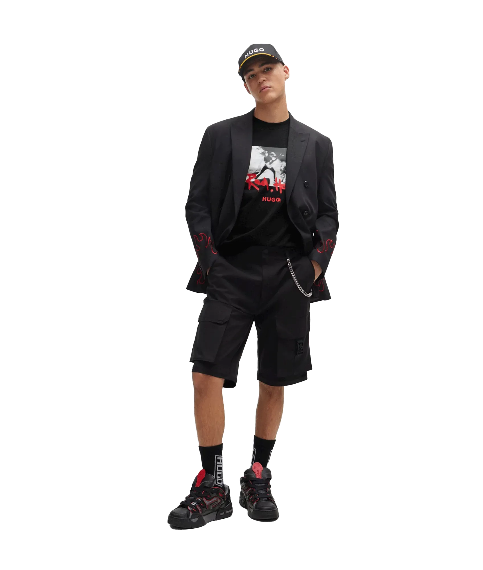Cotton-jersey T-shirt With Spray-paint Artwork - Black
