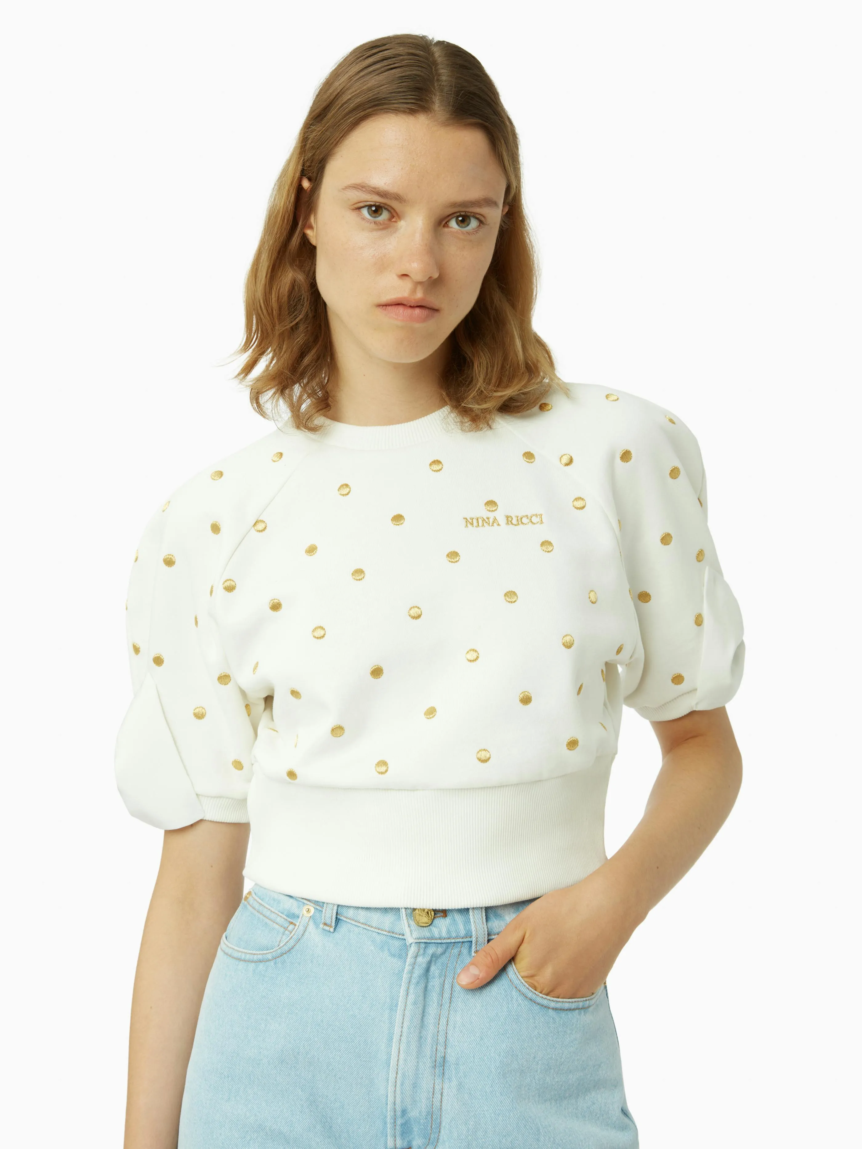 CROPPED POLKA DOT TOP