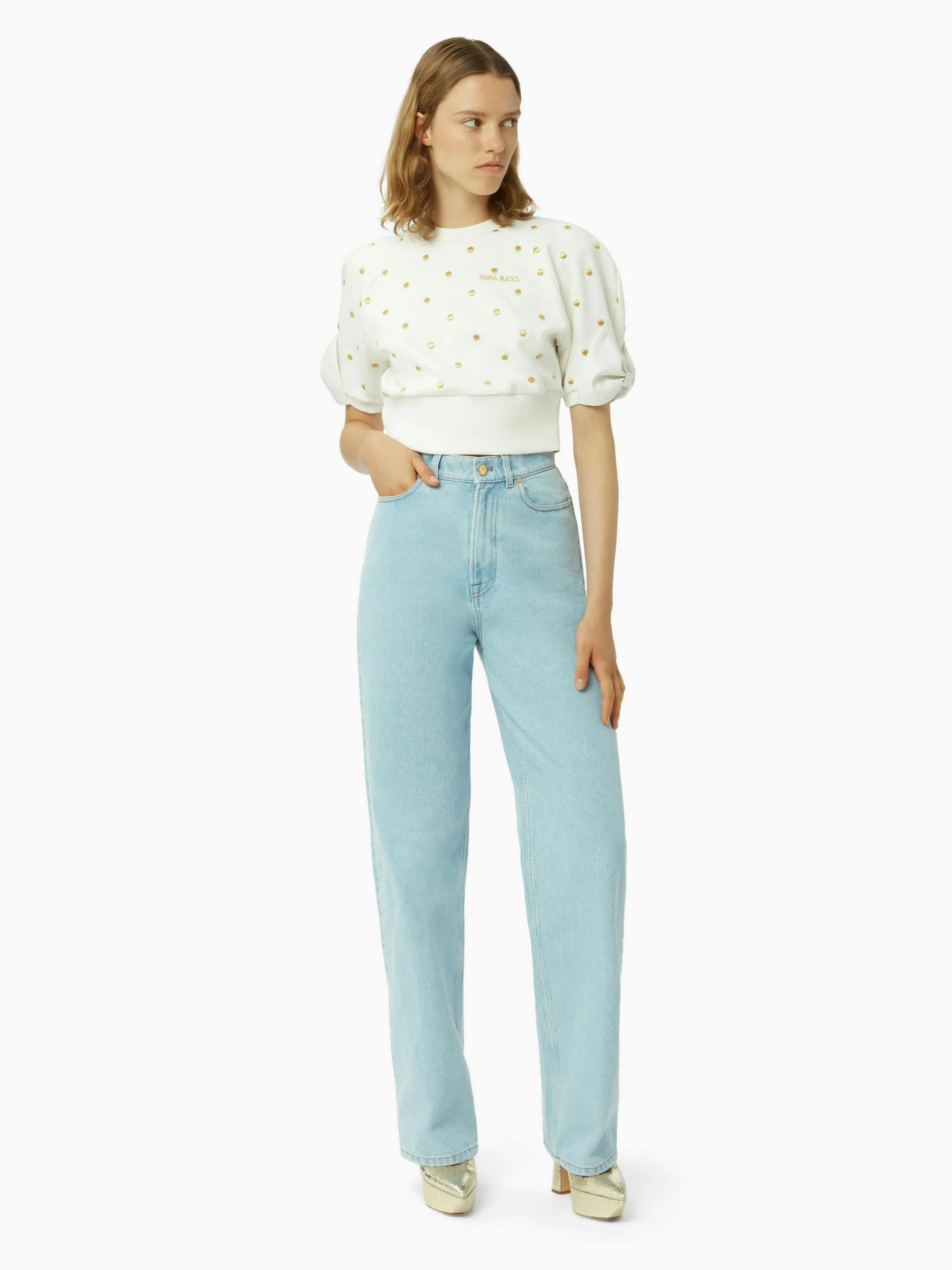 CROPPED POLKA DOT TOP
