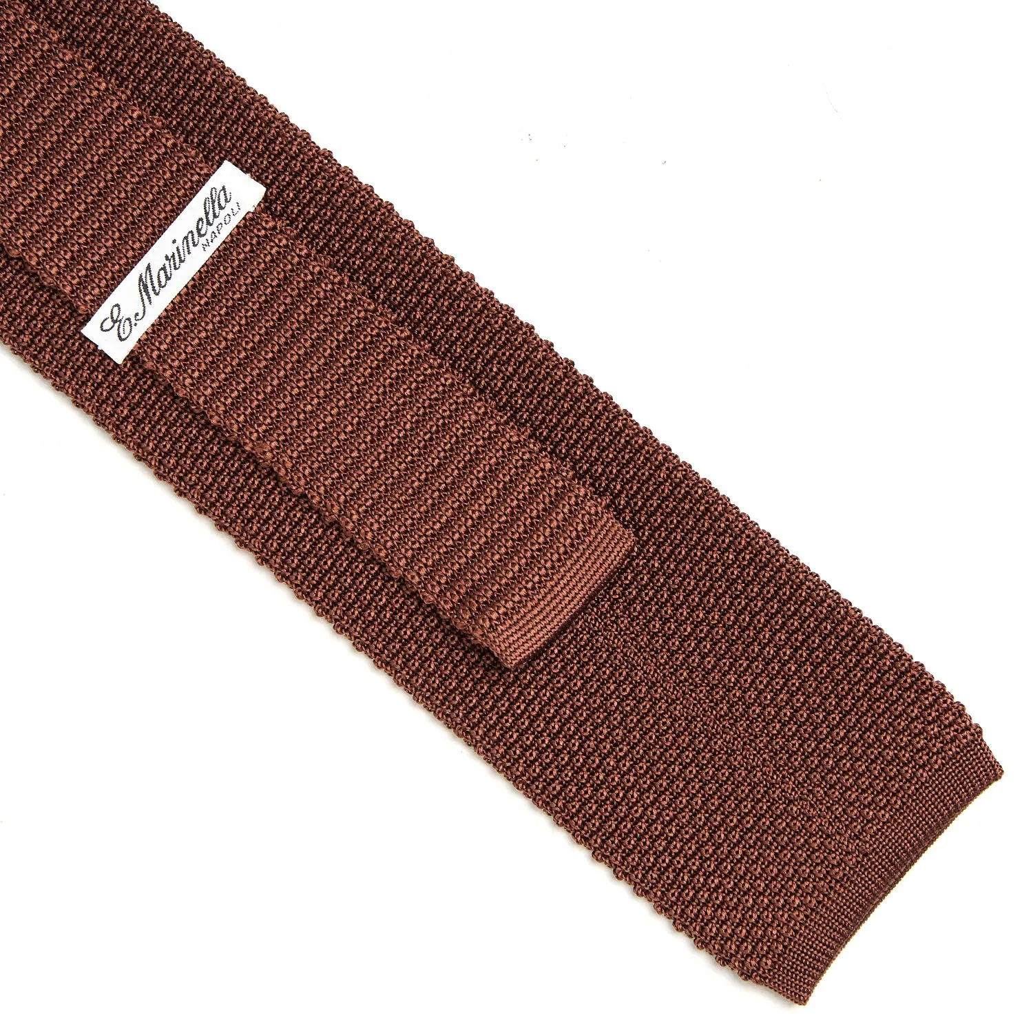DARK BROWN SILK KNITTED TIE