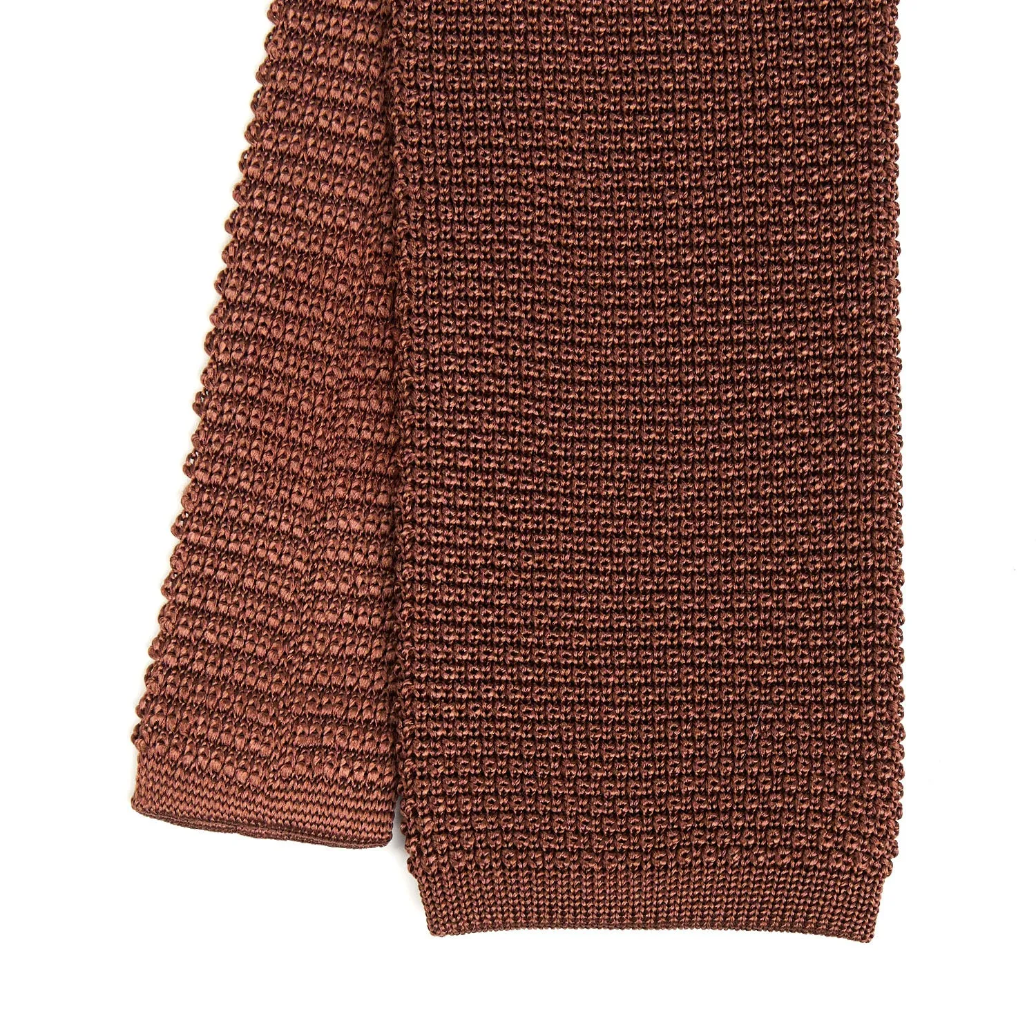 DARK BROWN SILK KNITTED TIE
