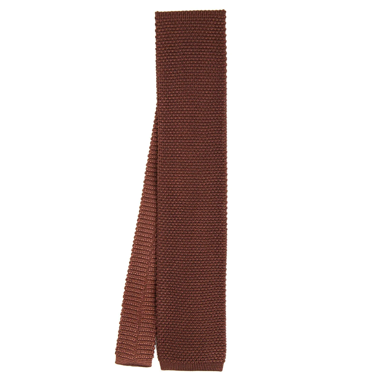 DARK BROWN SILK KNITTED TIE