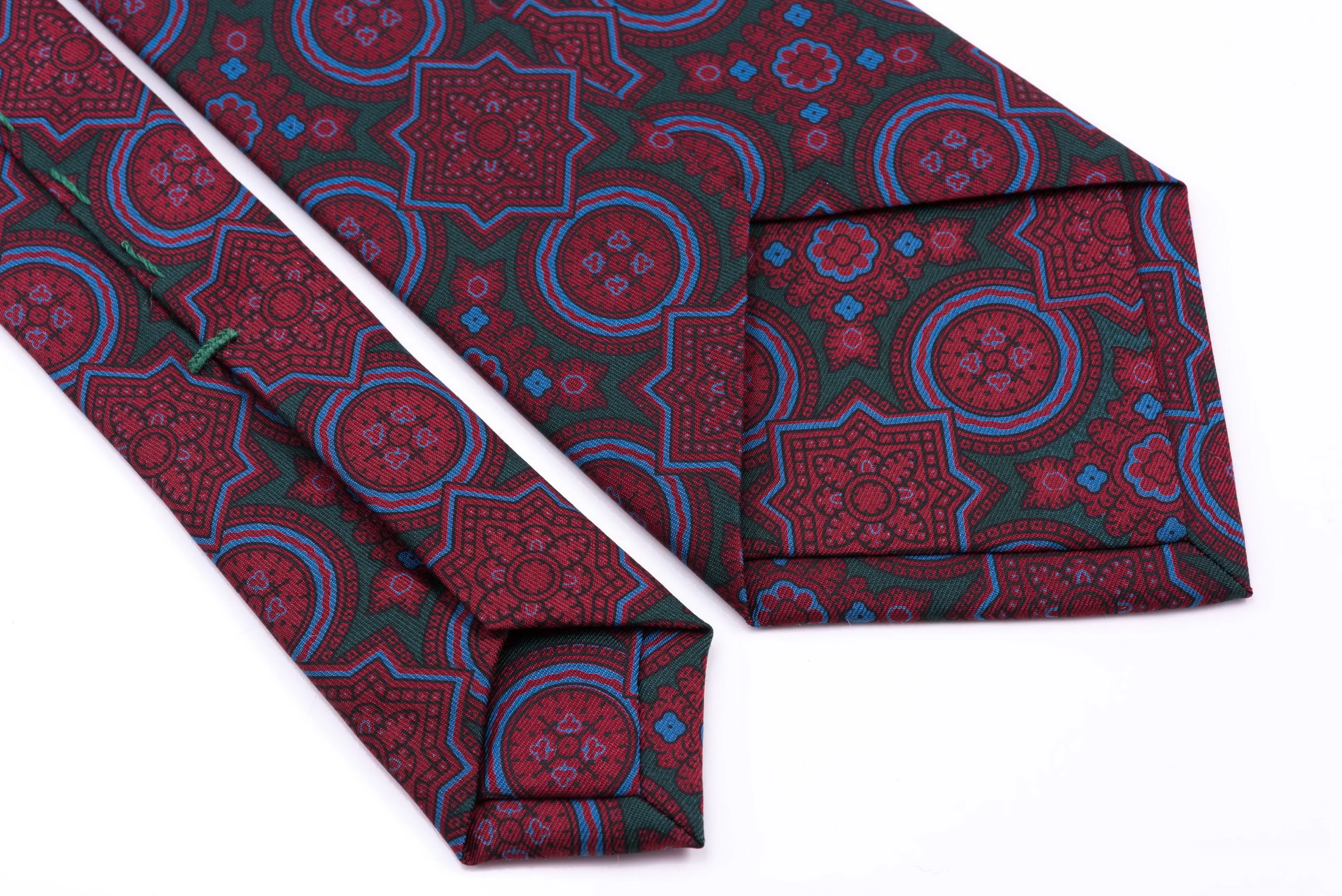Dark Green & Burgundy Ancient Madder Silk Tie