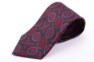 Dark Green & Burgundy Ancient Madder Silk Tie
