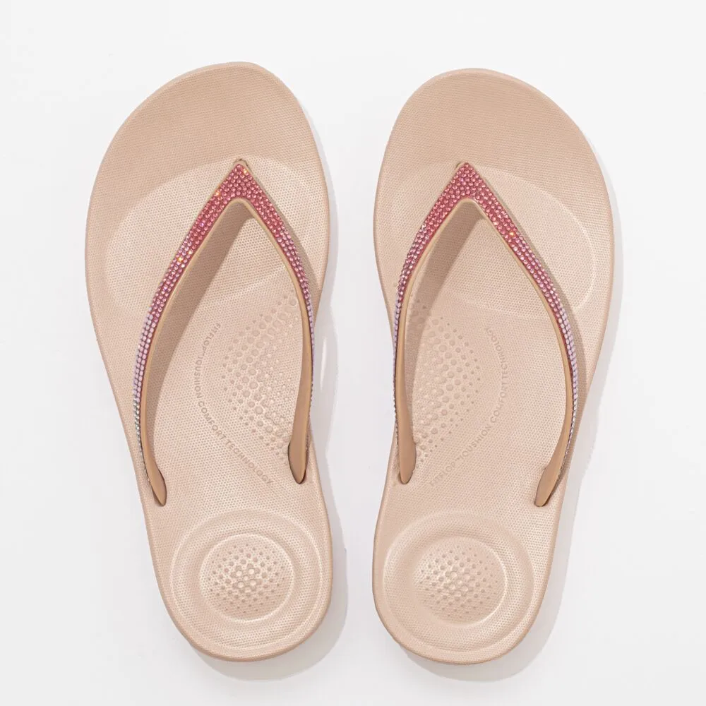 FitFlop Iqushion Sparkle Ombre Flip Flops Sandals - Beige Pink
