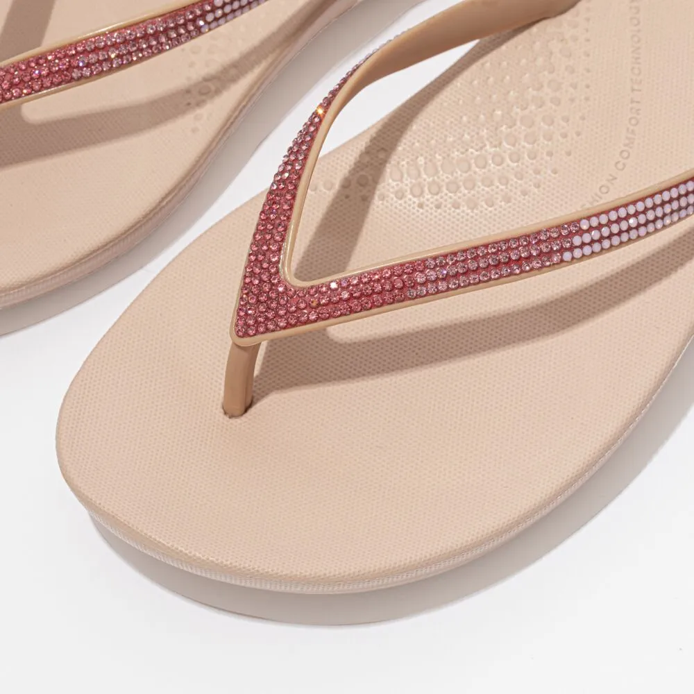 FitFlop Iqushion Sparkle Ombre Flip Flops Sandals - Beige Pink