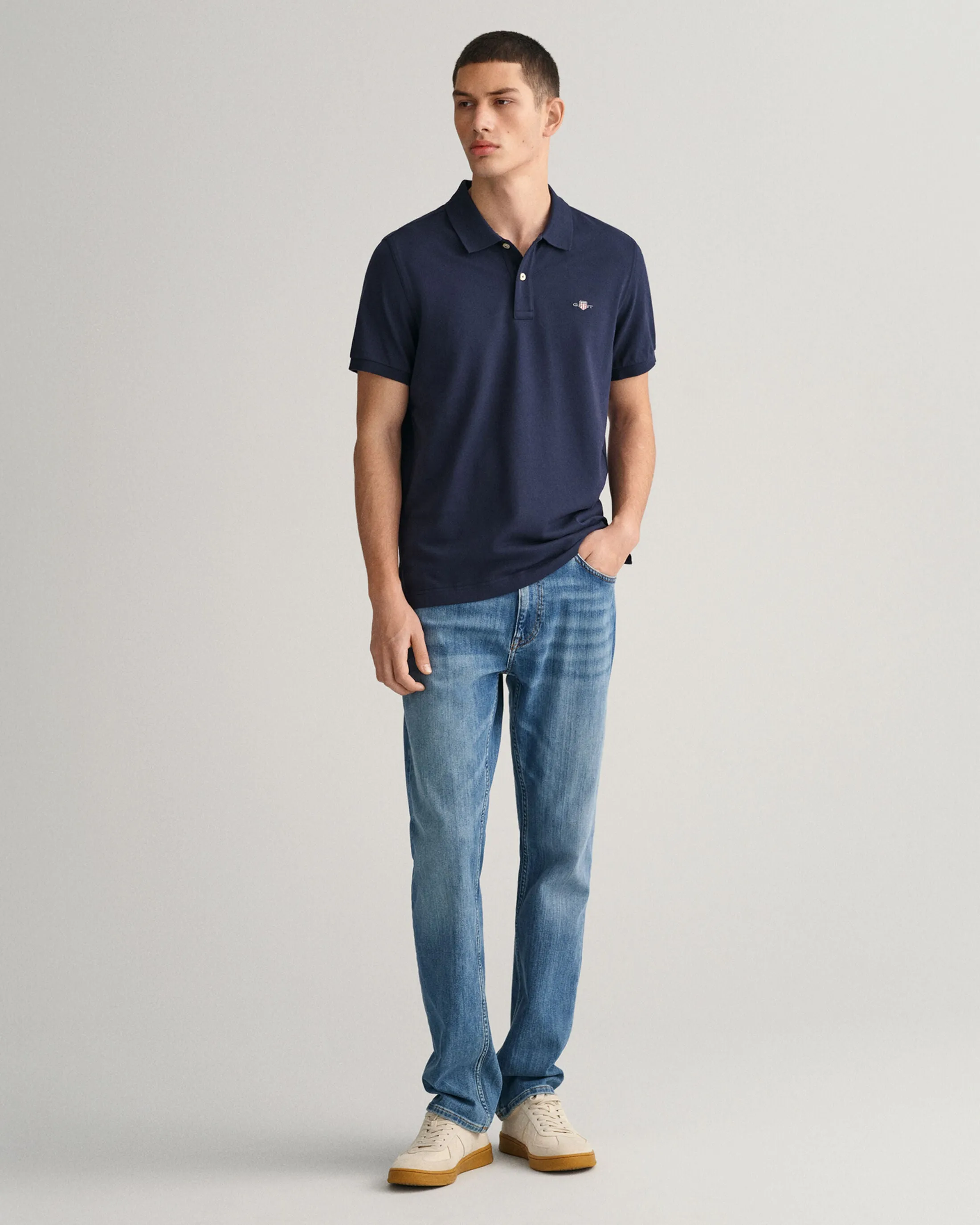 GANT - Reg Shield SS Pique Polo, Evening Blue