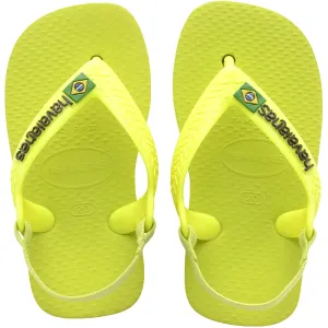Havaianas Kids Baby Brasil Logo Flip Flops - Galactic Green