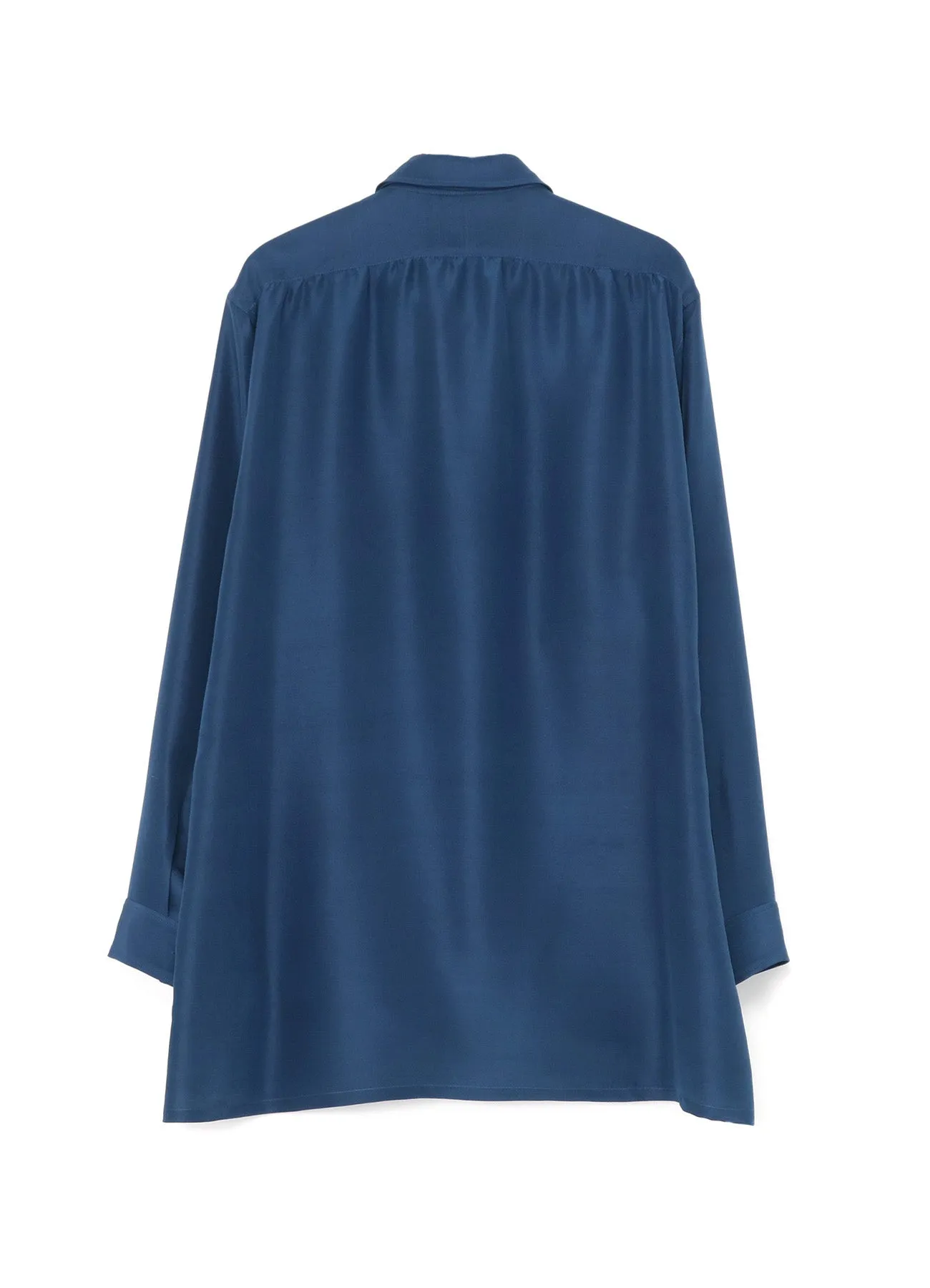 INDIA INDIGO DYEING SHANTUNG STRING BLOUSE WITH SPARE COLLAR BLOUSE
