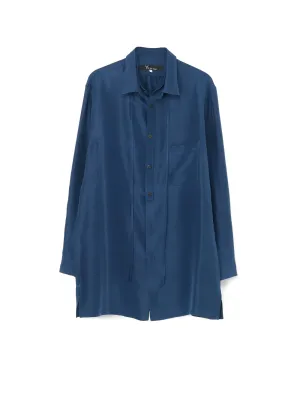 INDIA INDIGO DYEING SHANTUNG STRING BLOUSE WITH SPARE COLLAR BLOUSE