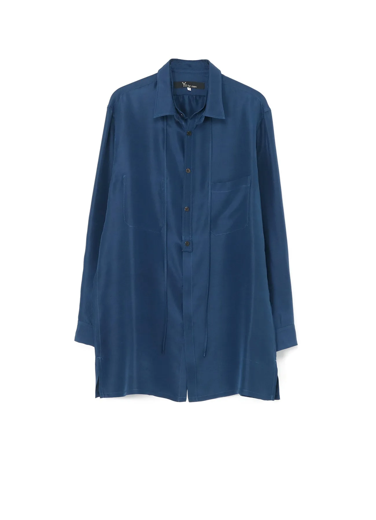 INDIA INDIGO DYEING SHANTUNG STRING BLOUSE WITH SPARE COLLAR BLOUSE