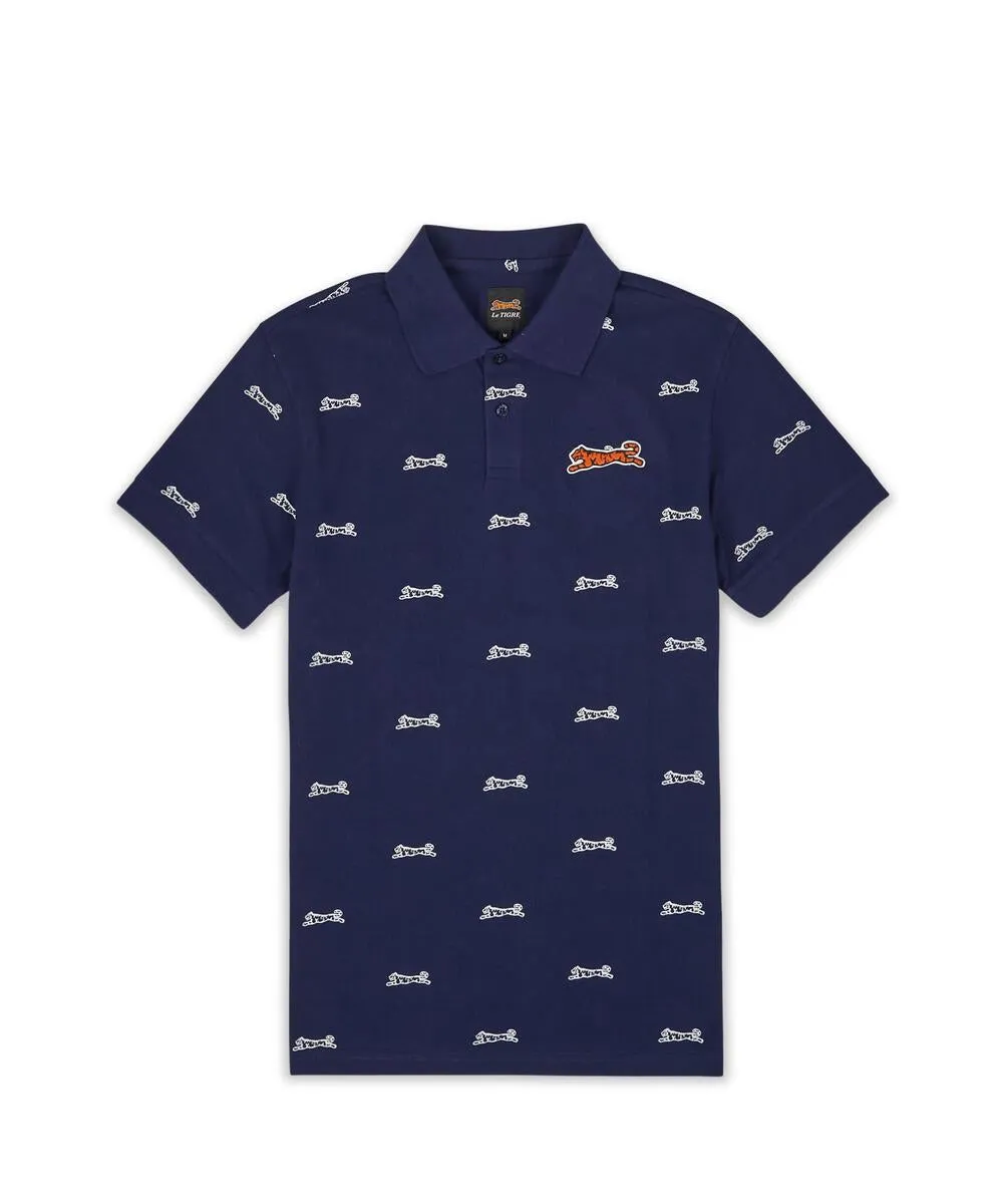Le Tigre Men's Bridge Allover Tiger Polo