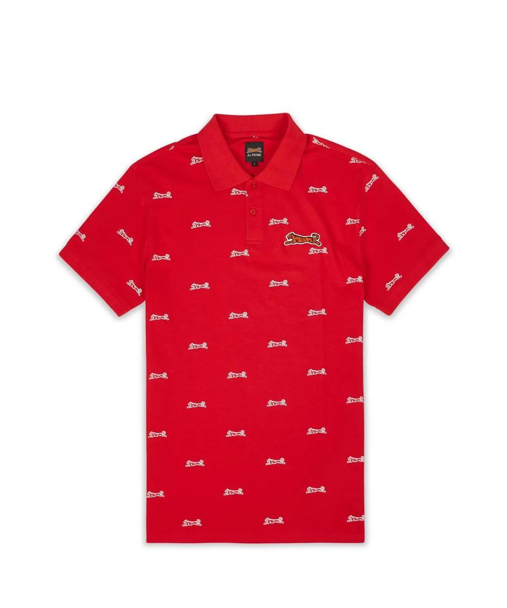 Le Tigre Men's Bridge Allover Tiger Polo