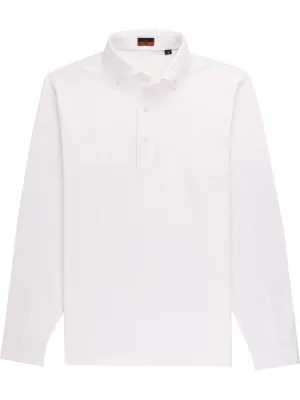 Long Sleeve White Polo Shirt - Davis Fit (Slim)