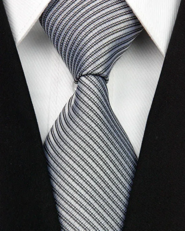 Man Fashion Accessories Striped Jacquard Woven Classic Business Silk Tie Casual Necktie
