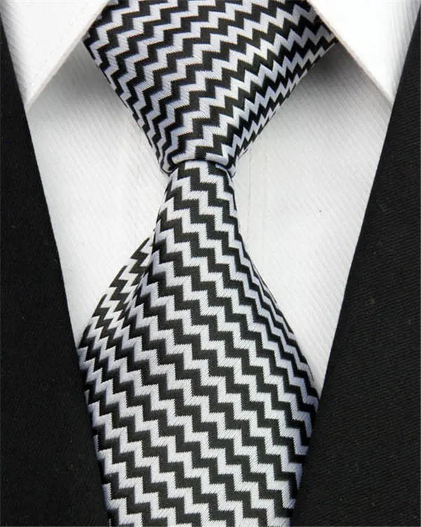 Man Fashion Accessories Striped Jacquard Woven Classic Business Silk Tie Casual Necktie