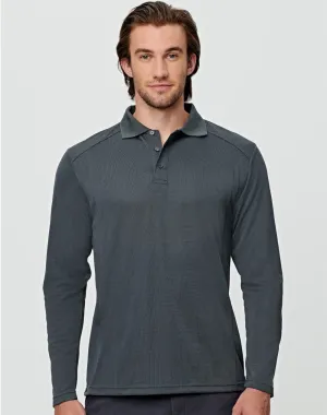 Mens Bamboo Charcoal Eco Fabric Long Sleeve Polo PS89