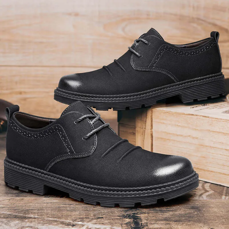 Men's Leather Lace-Up Cargo Style Shoes