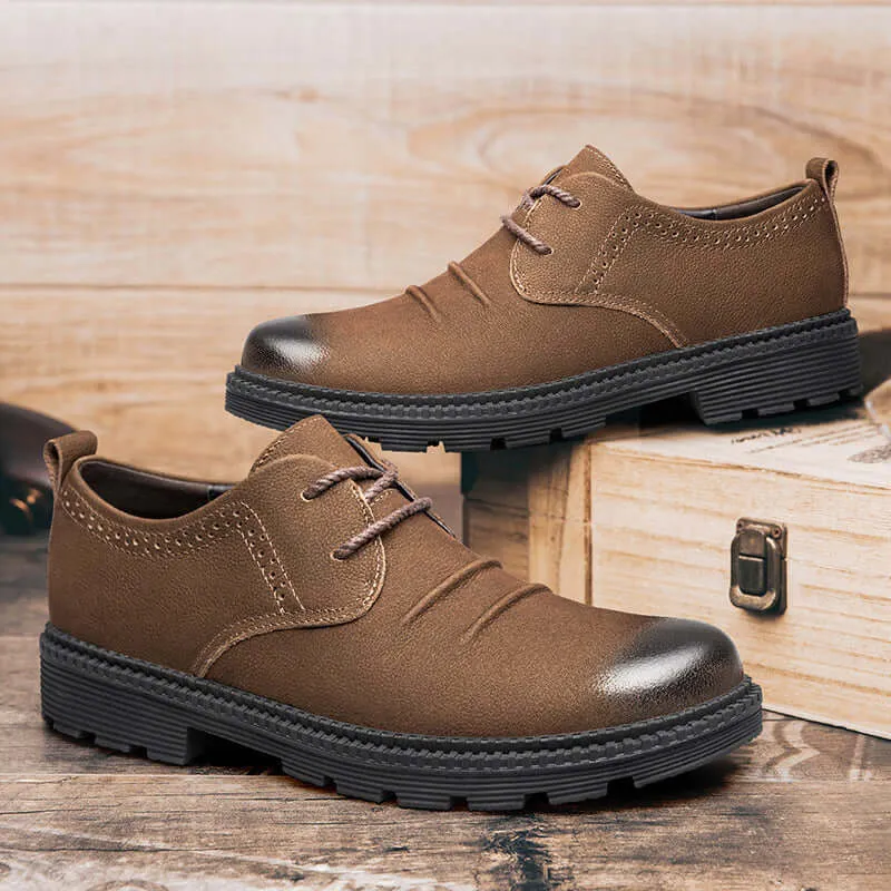Men's Leather Lace-Up Cargo Style Shoes