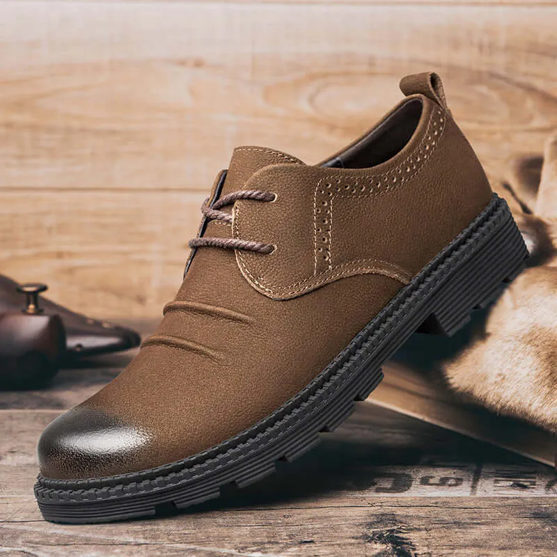 Men's Leather Lace-Up Cargo Style Shoes
