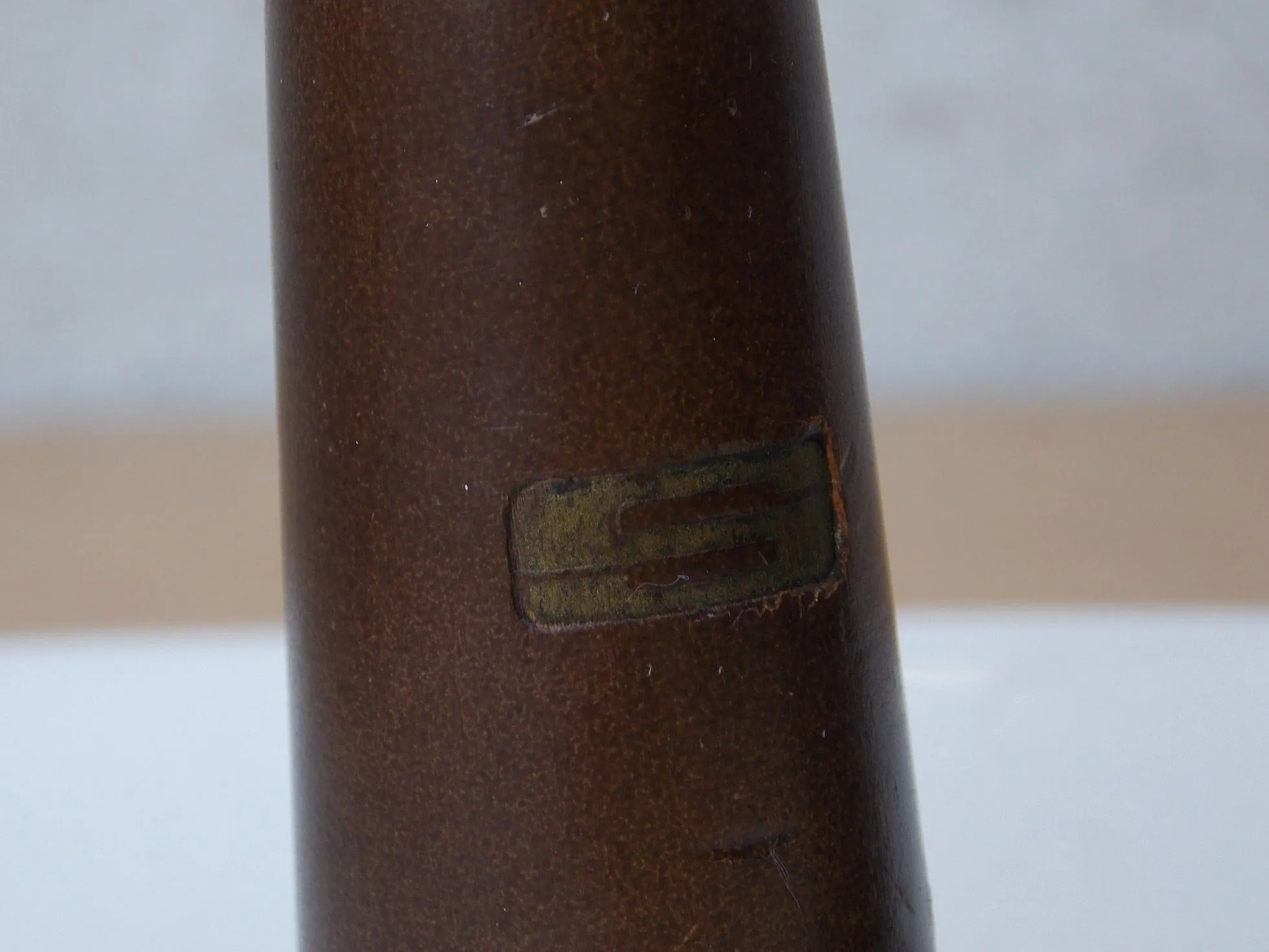 Mid Century Brown Gold Salt & Pepper Shakers, Wood, Made in Japan
