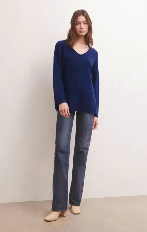 Modern V-Neck Sweater | Space Blue