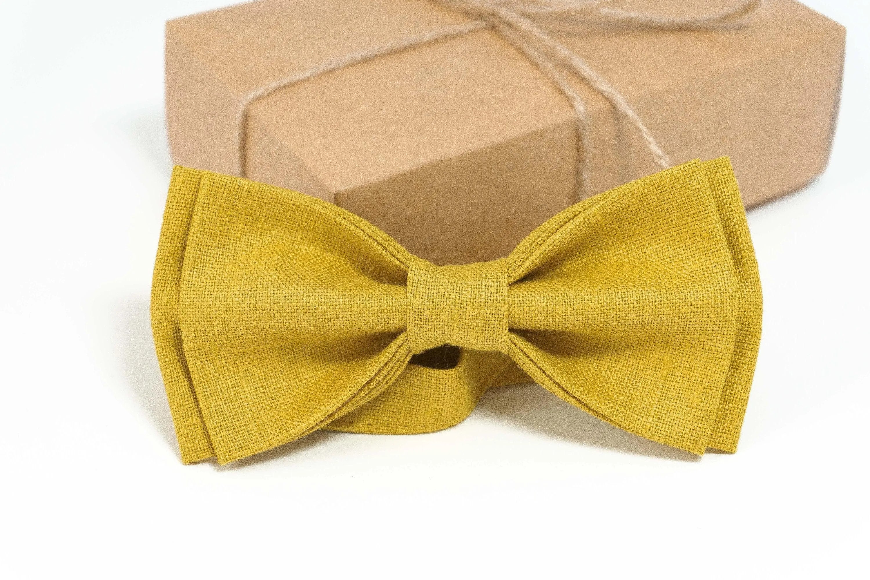 Mustard yellow bow tie | Mustard yellow mens wedding bow ties