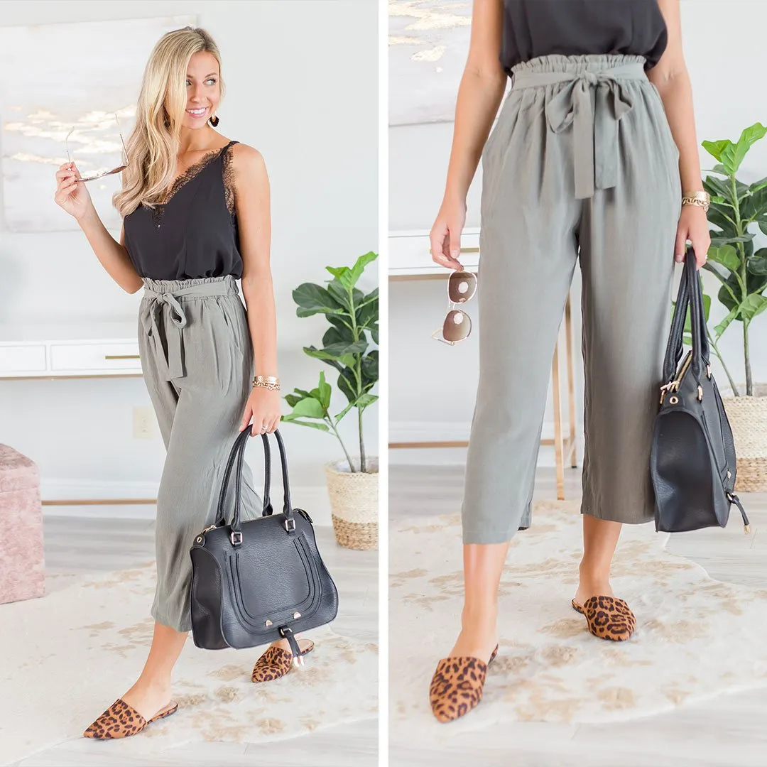 Off To Anywhere Culotte Pants, Olive