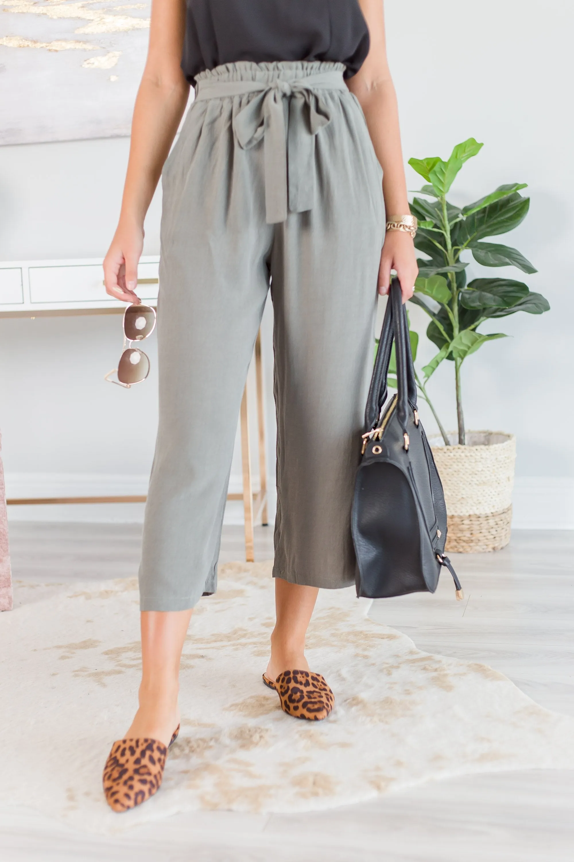 Off To Anywhere Culotte Pants, Olive