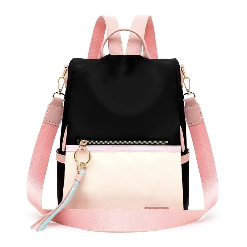 Oxford Splicing Rucksack Travel Bag For Ladies