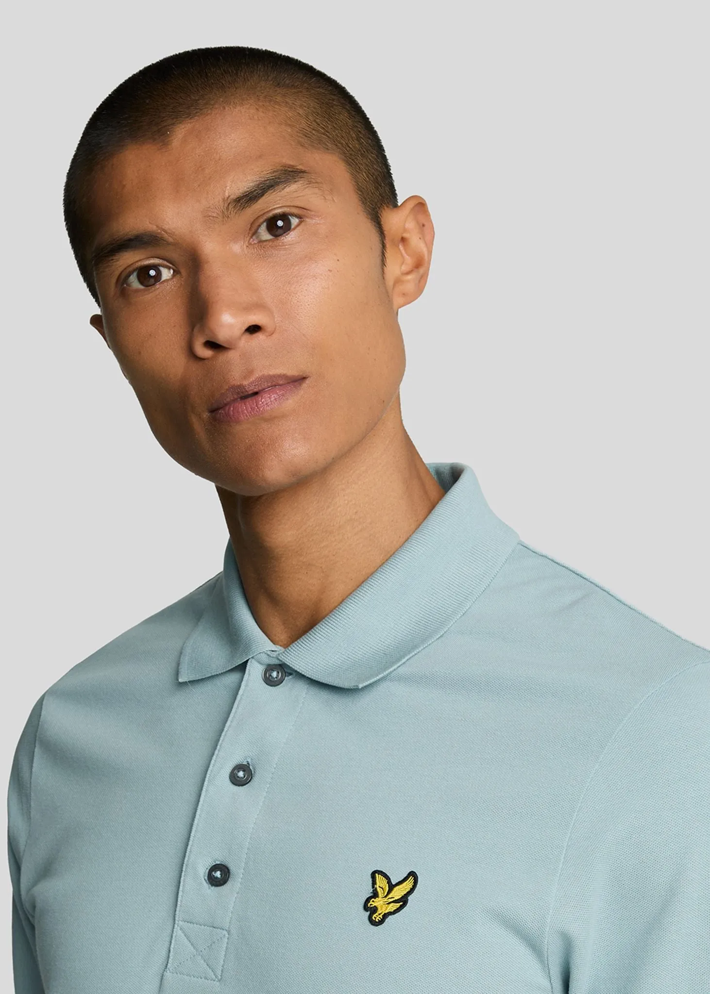 Plain polo shirt - blue smoke