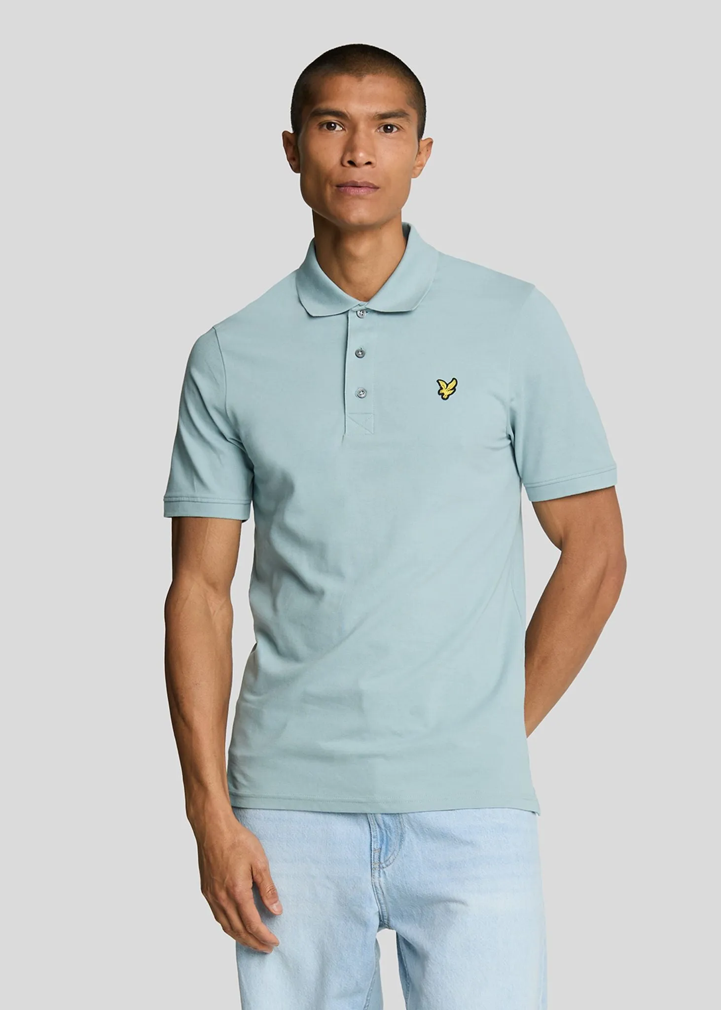Plain polo shirt - blue smoke