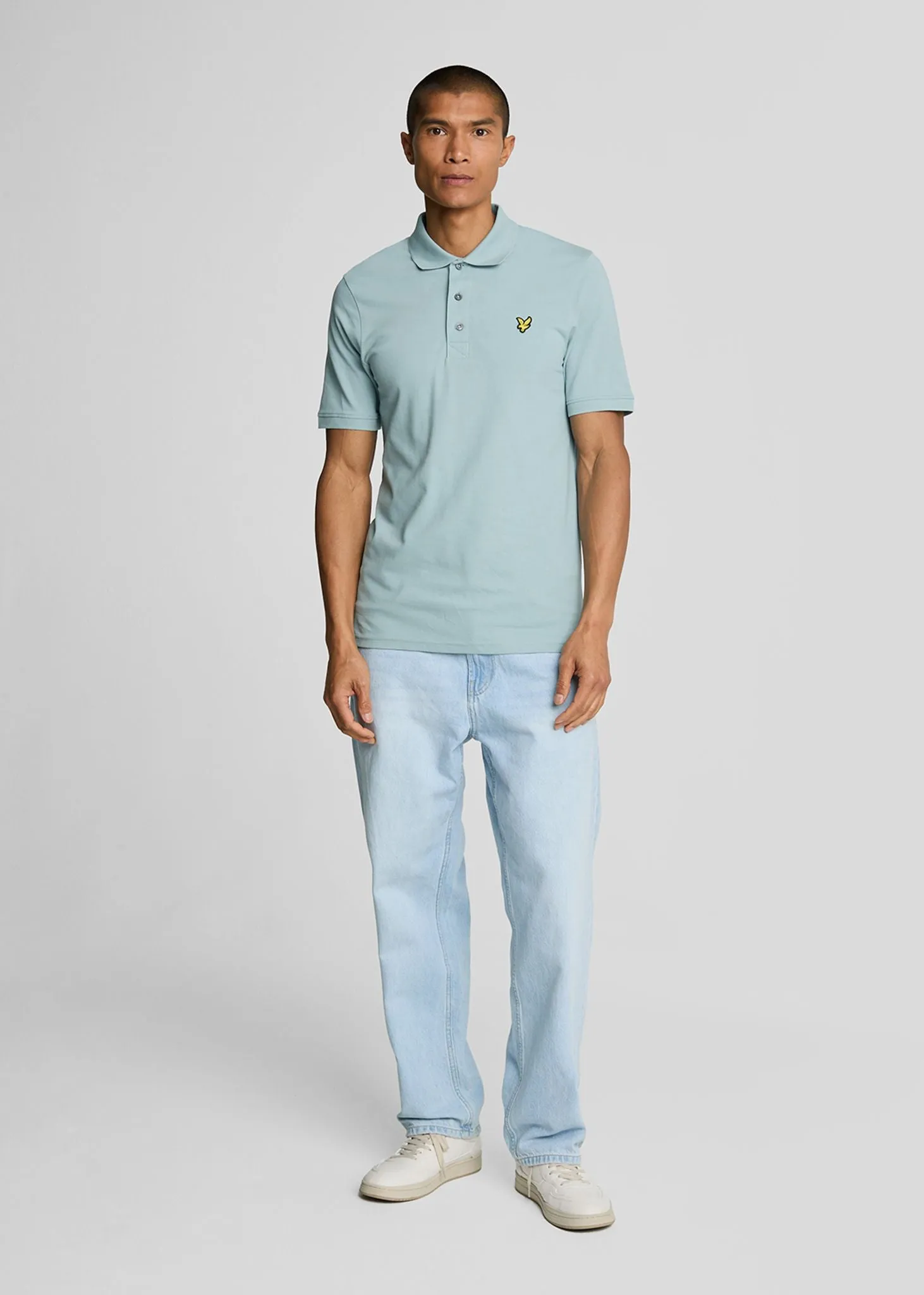 Plain polo shirt - blue smoke