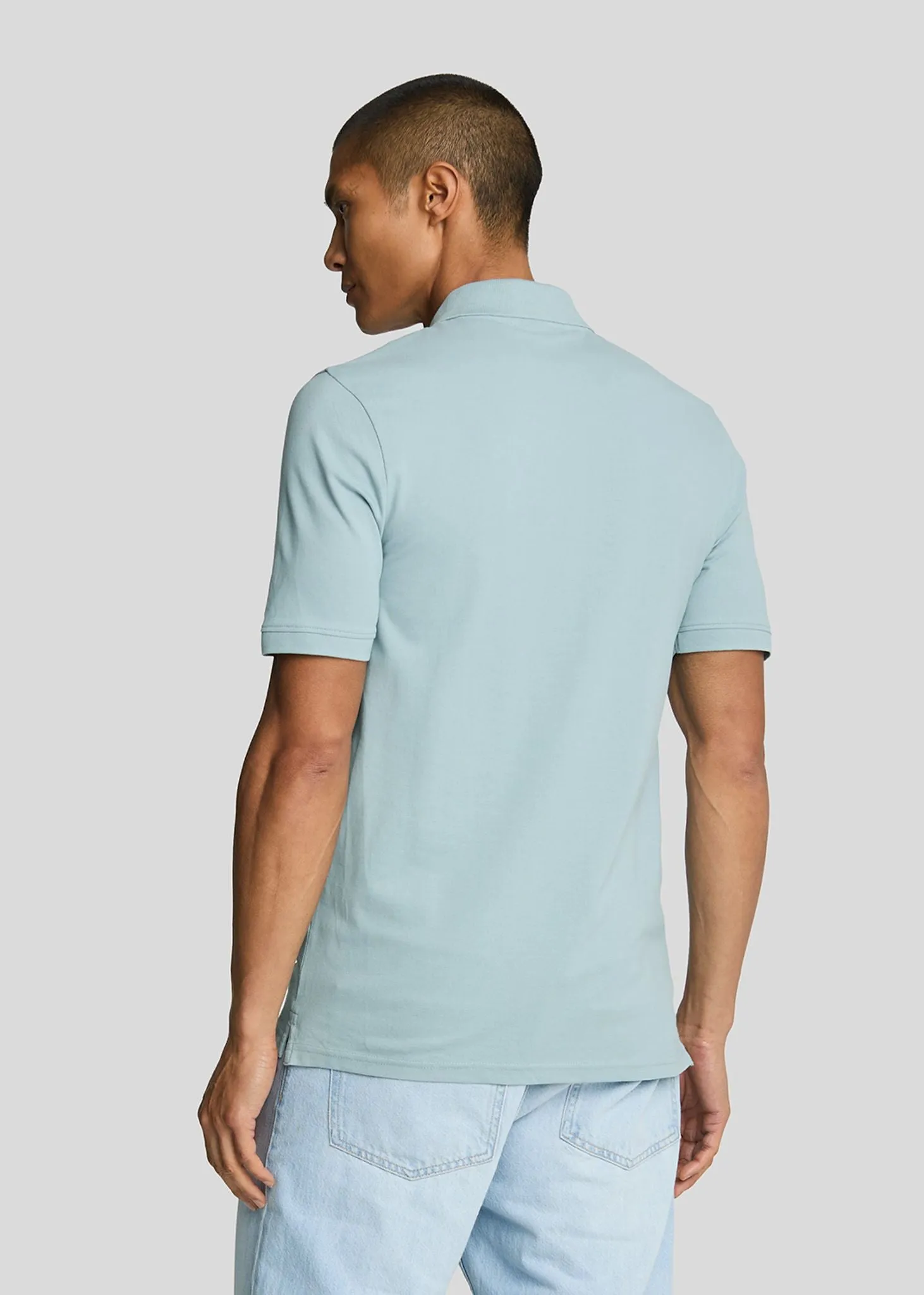 Plain polo shirt - blue smoke