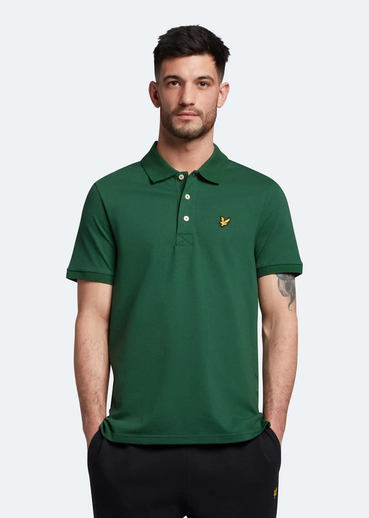 Plain polo shirt - english green